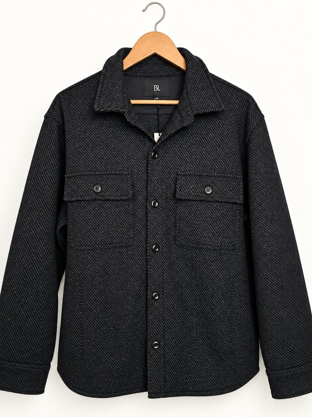 Banana Republic Charcoal Textured Shirt Jacket